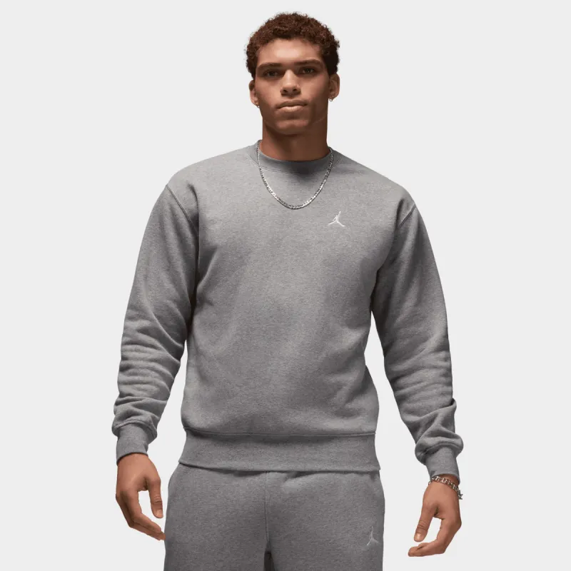 Jordan Brooklyn Fleece Crewneck Carbon Heather / White sold by JD Sports