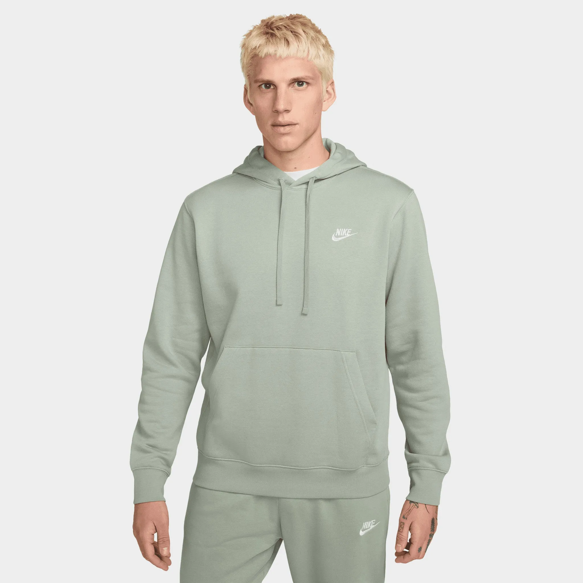 Nike Sportswear Club Fleece Pullover Hoodie Jade Horizon / White sold by JD Sports