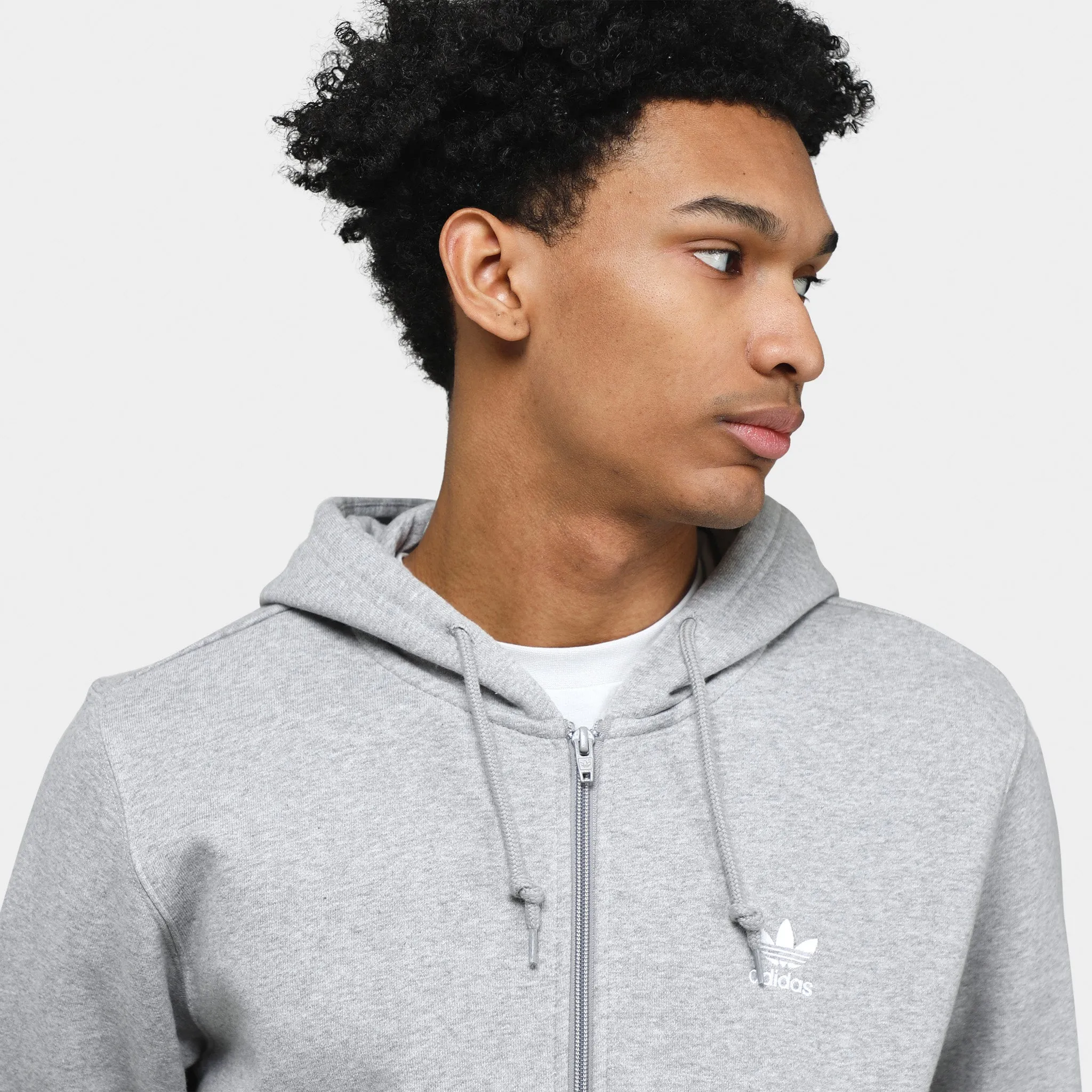 adidas Originals Trefoil Essentials Full Zip Hoodie / Medium Grey Heather sold by JD Sports product image thumbnail 3
