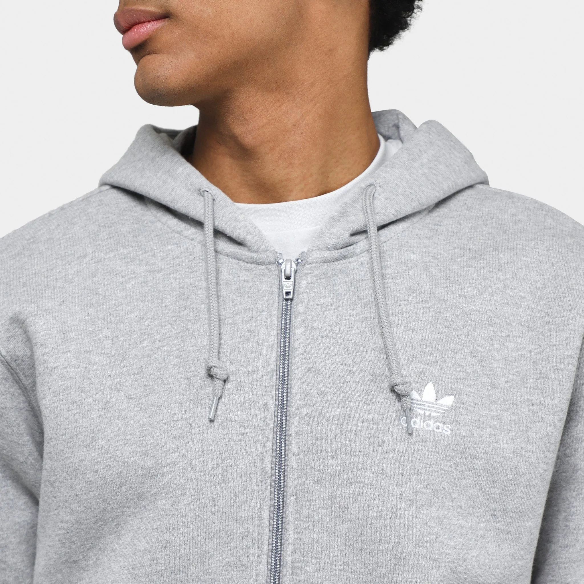 adidas Originals Trefoil Essentials Full Zip Hoodie / Medium Grey Heather sold by JD Sports product image thumbnail 4