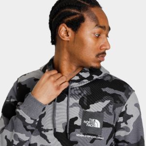 The North Face Fine Box Pullover Hoodie Midgrey Woodland / Camo Print sold by JD Sports