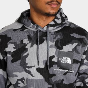 The North Face Fine Box Pullover Hoodie Midgrey Woodland / Camo Print sold by JD Sports