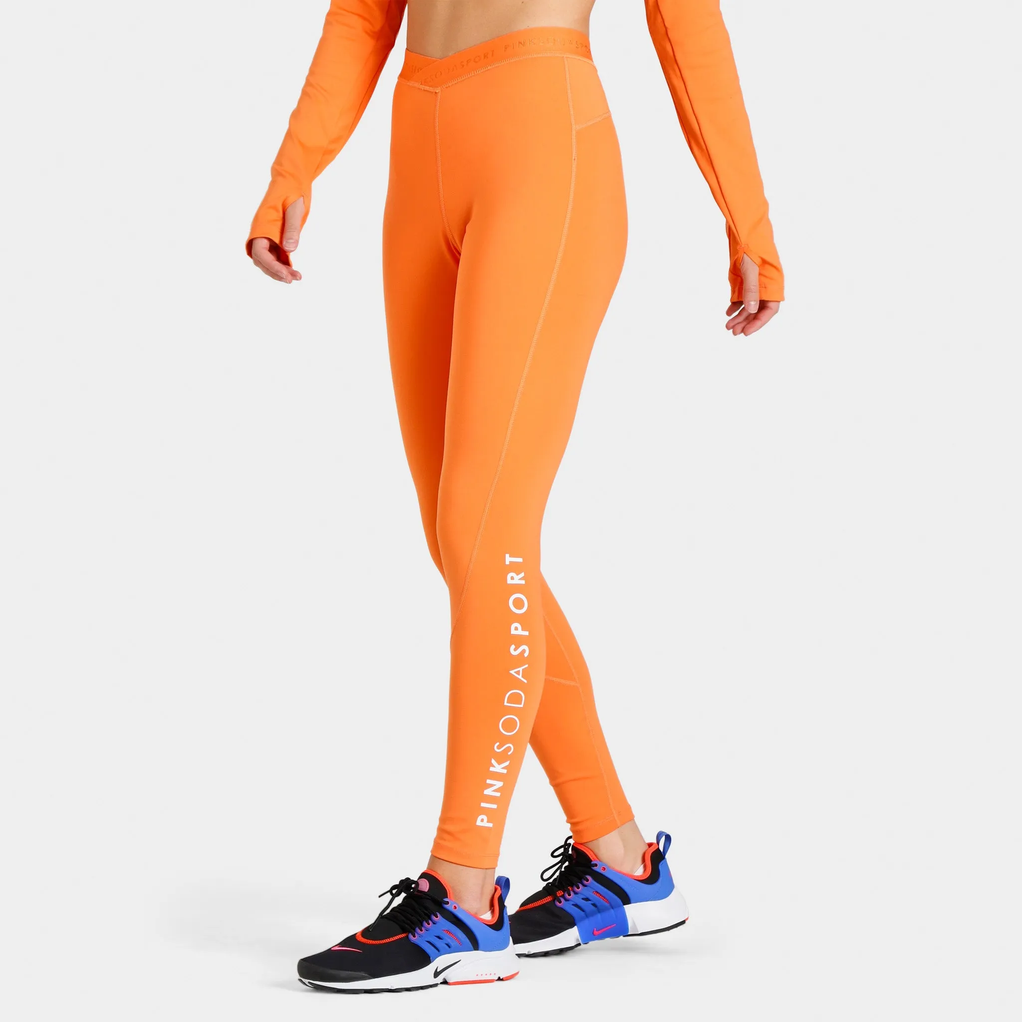 Pink Soda Sport Women's Topanga Cross Tape Tights / Dusty Orange sold by JD Sports product image thumbnail 3