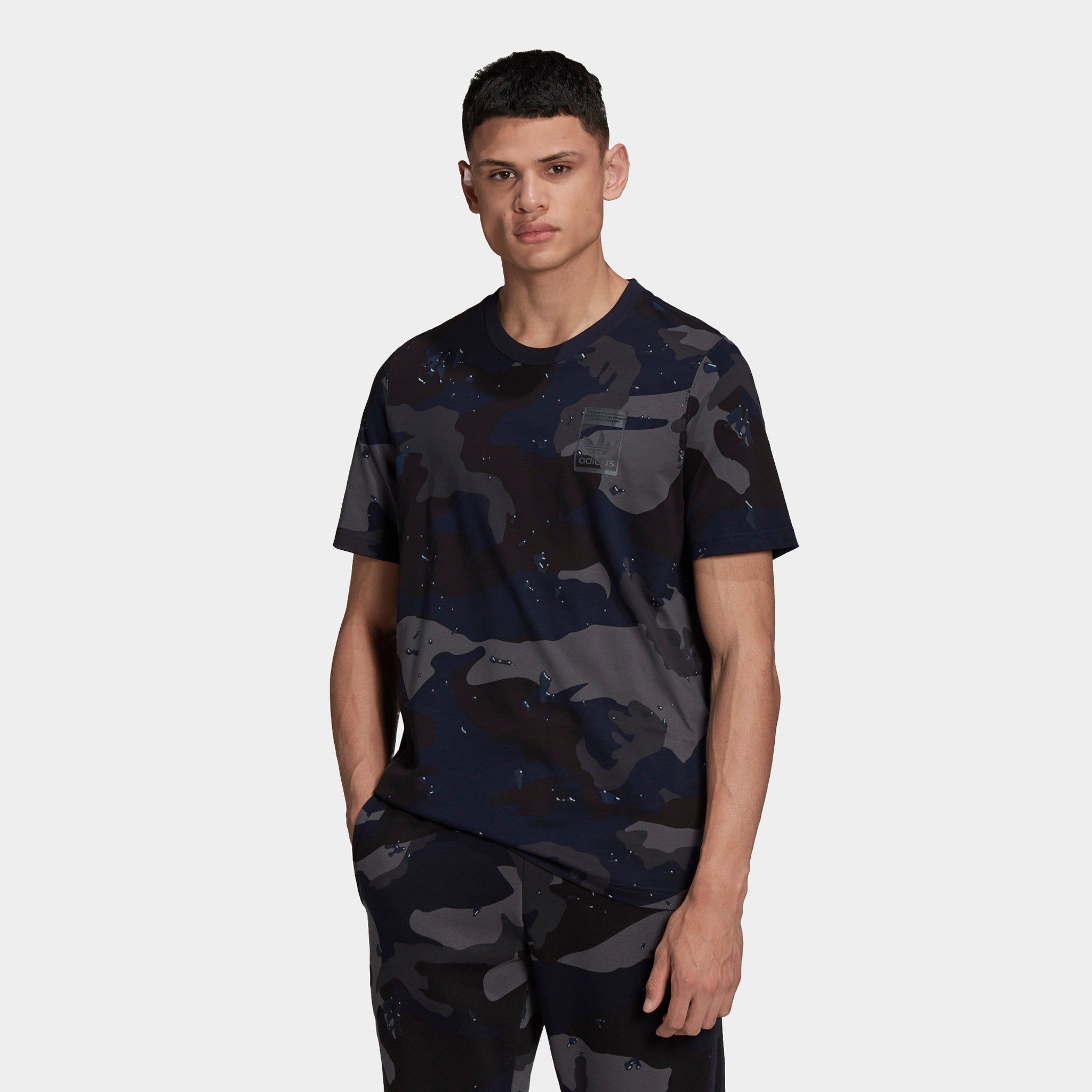 adidas Camo AOP T-shirt / Night Navy sold by JD Sports