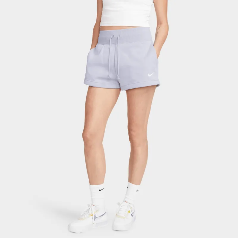 Nike Sportswear Women's High-Waisted Phoenix Fleece Shorts Indigo Haze / Sail sold by JD Sports