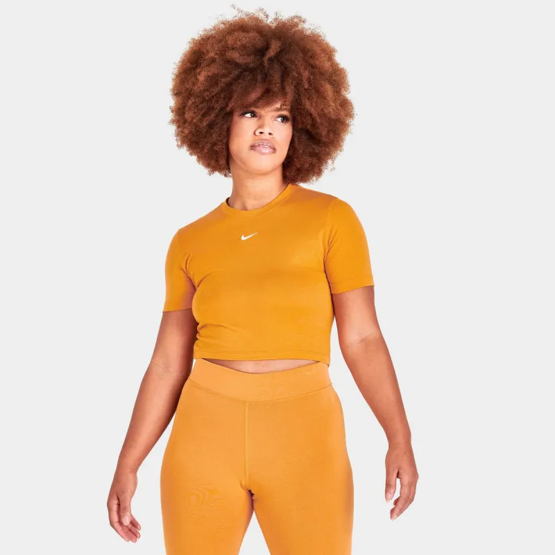 Nike Women's Essential Crop T-shirt Light Curry / White sold by JD Sports