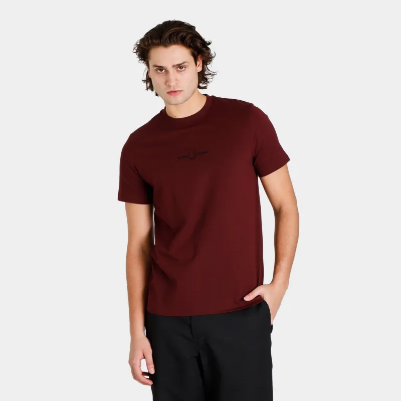 Fred Perry Embroidered T-shirt / Oxblood sold by JD Sports