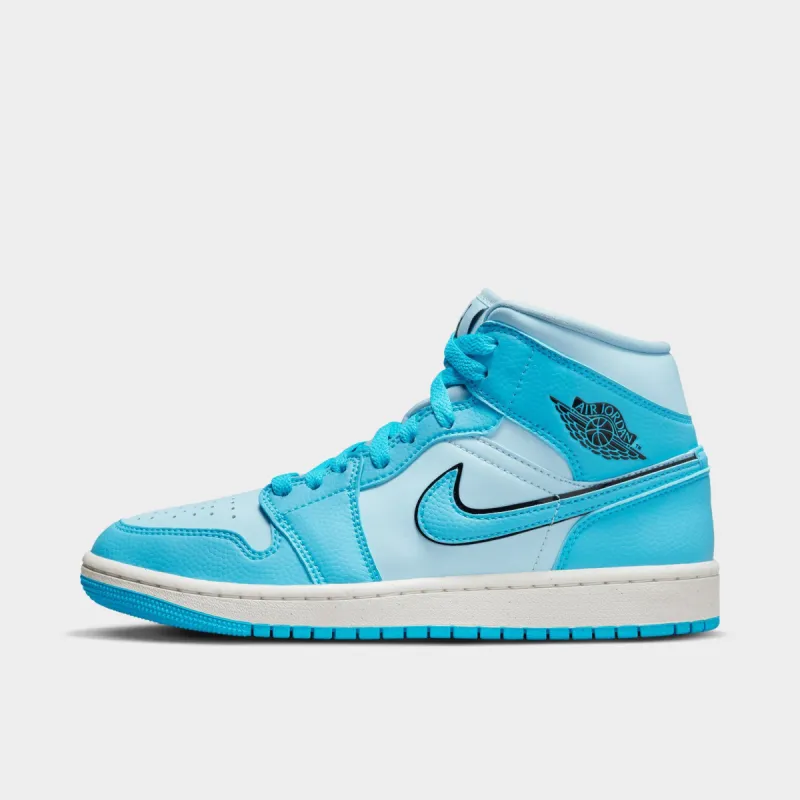 Jordan Women's 1 Mid SE Ice Blue / Dark Powder Blue - Black sold by JD Sports