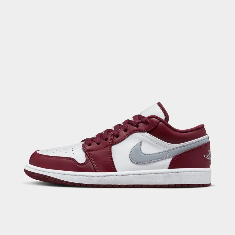 Jordan 1 Low White / Bordeaux - Grey sold by JD Sports