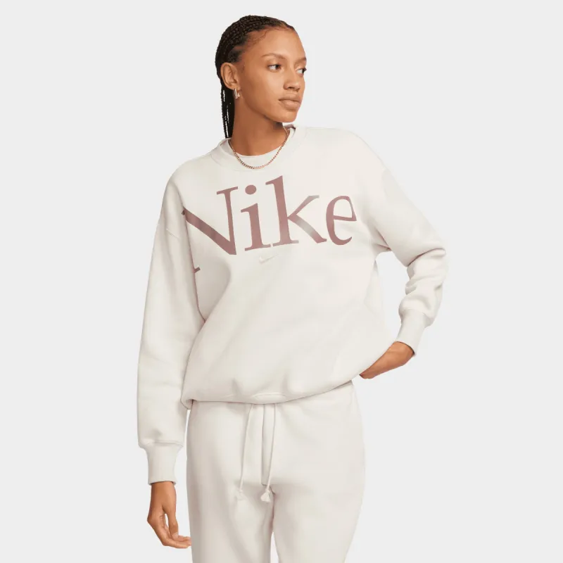 Nike Sportswear Women's Phoenix Fleece Crewneck Light Orewood Brown / Smokey Mauve - Sail sold by JD Sports