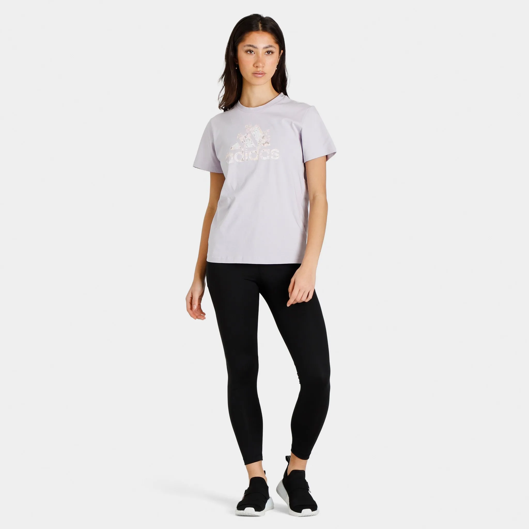 adidas Women’s Floral Badge of Sport Graphic T-shirt / Silver Dawn sold by JD Sports product image thumbnail 3