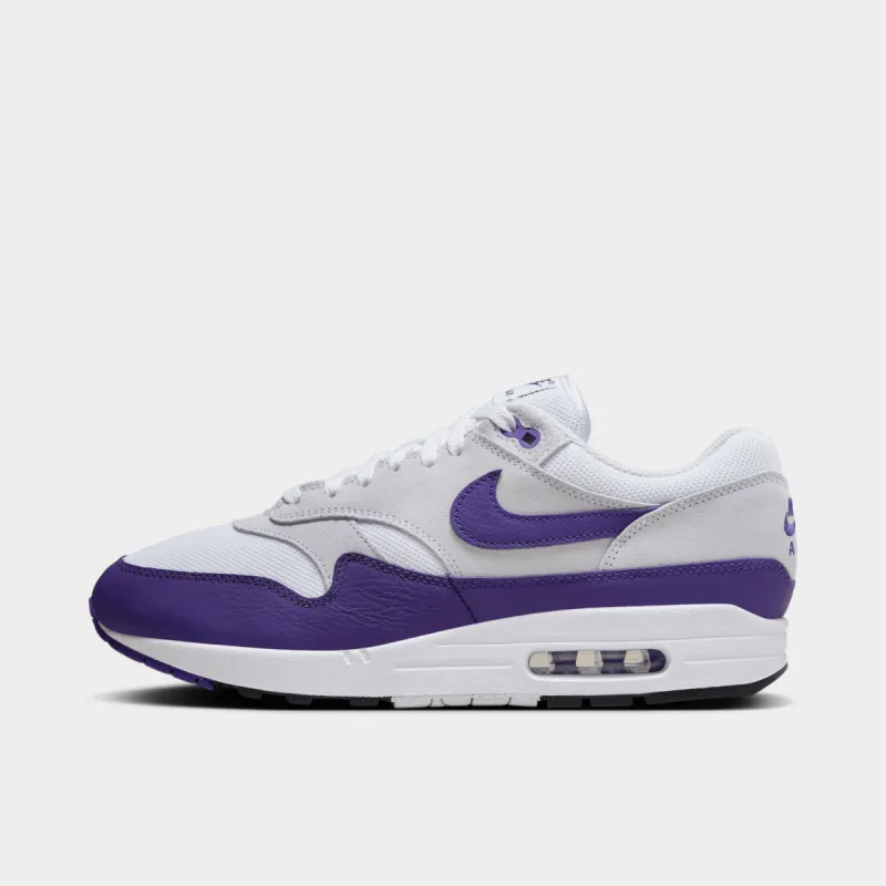 Nike Air Max 1 White / Field Purple - Black sold by JD Sports