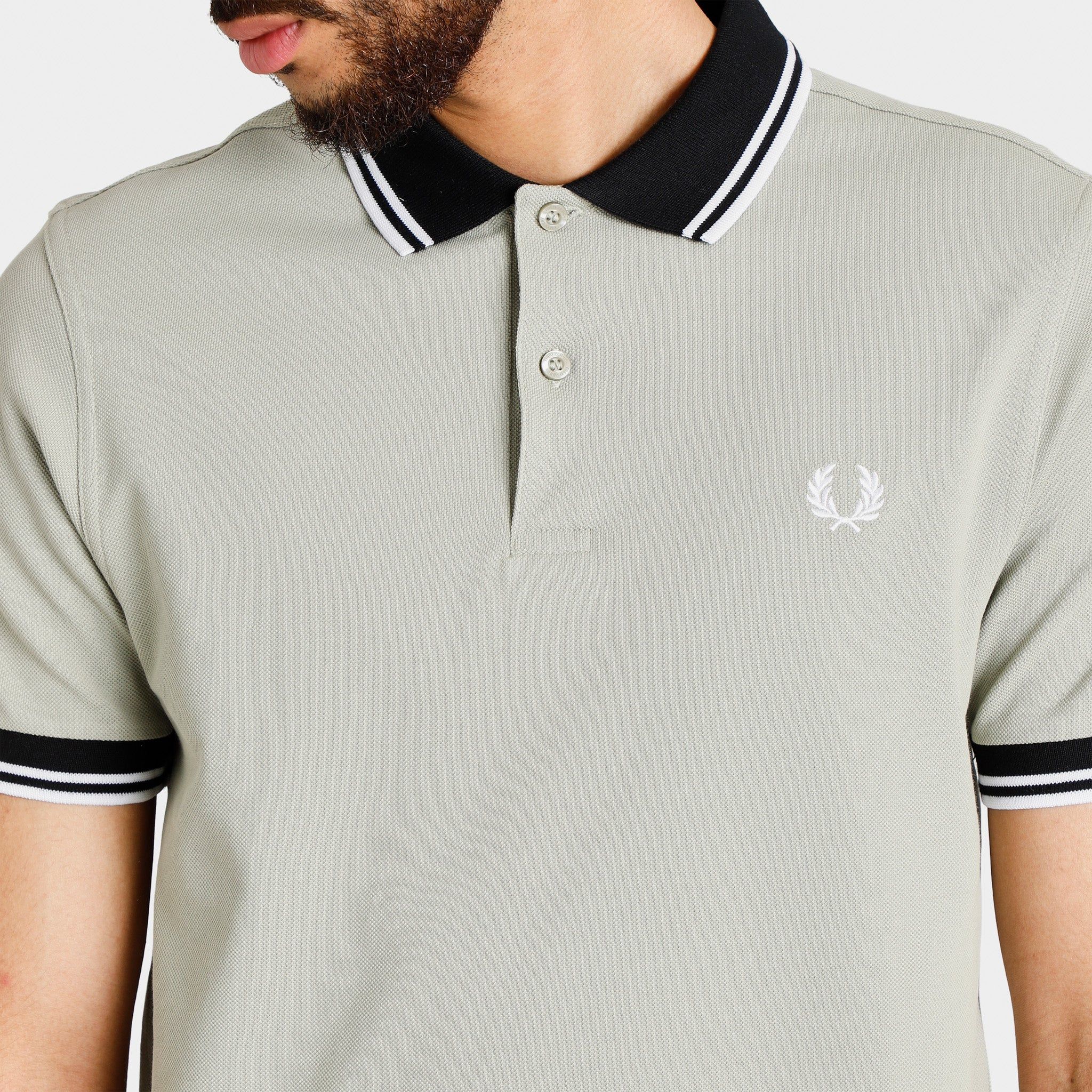Fred Perry Contrast Rib Polo Shirt / Seagrass sold by JD Sports product image thumbnail 4