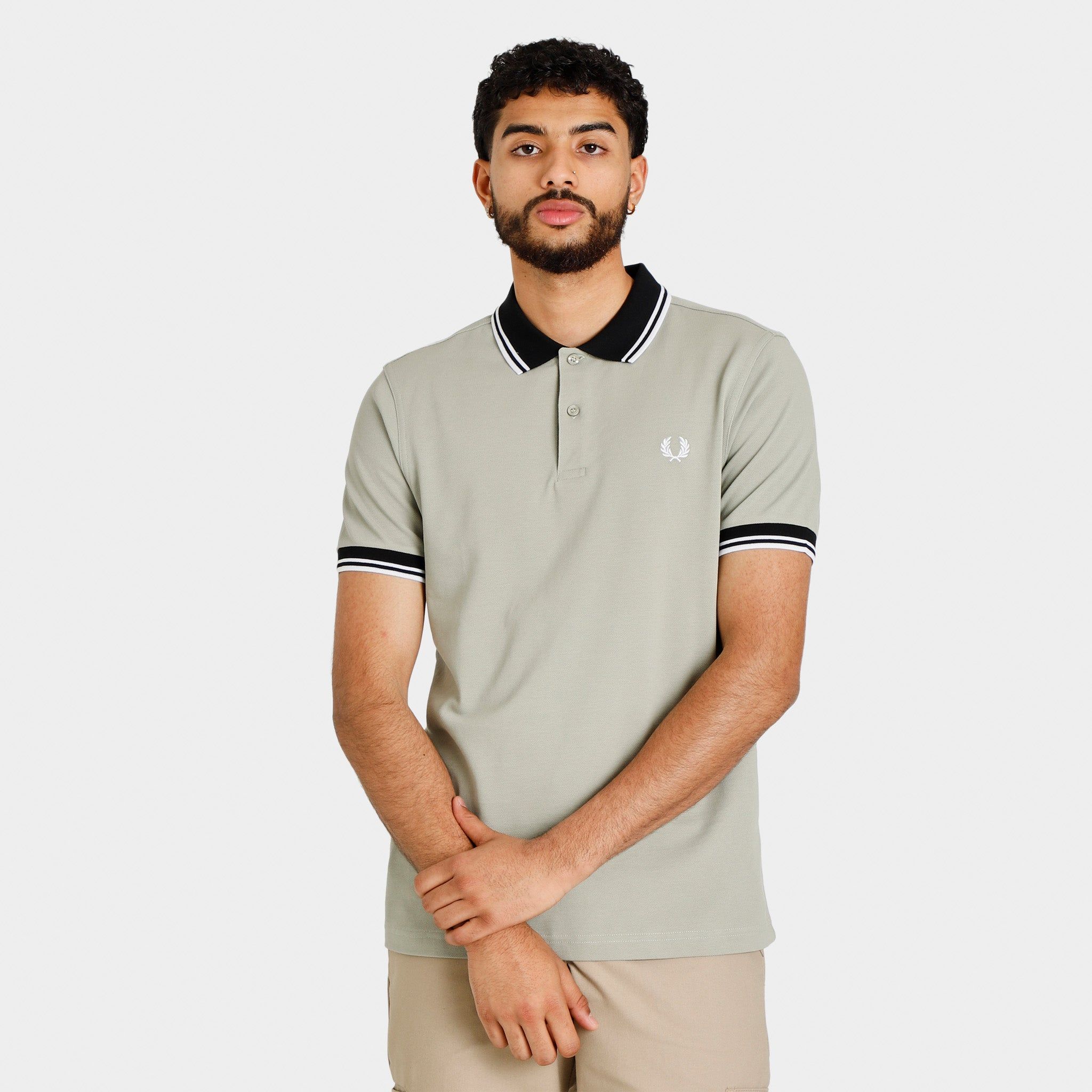 Fred Perry Contrast Rib Polo Shirt / Seagrass sold by JD Sports