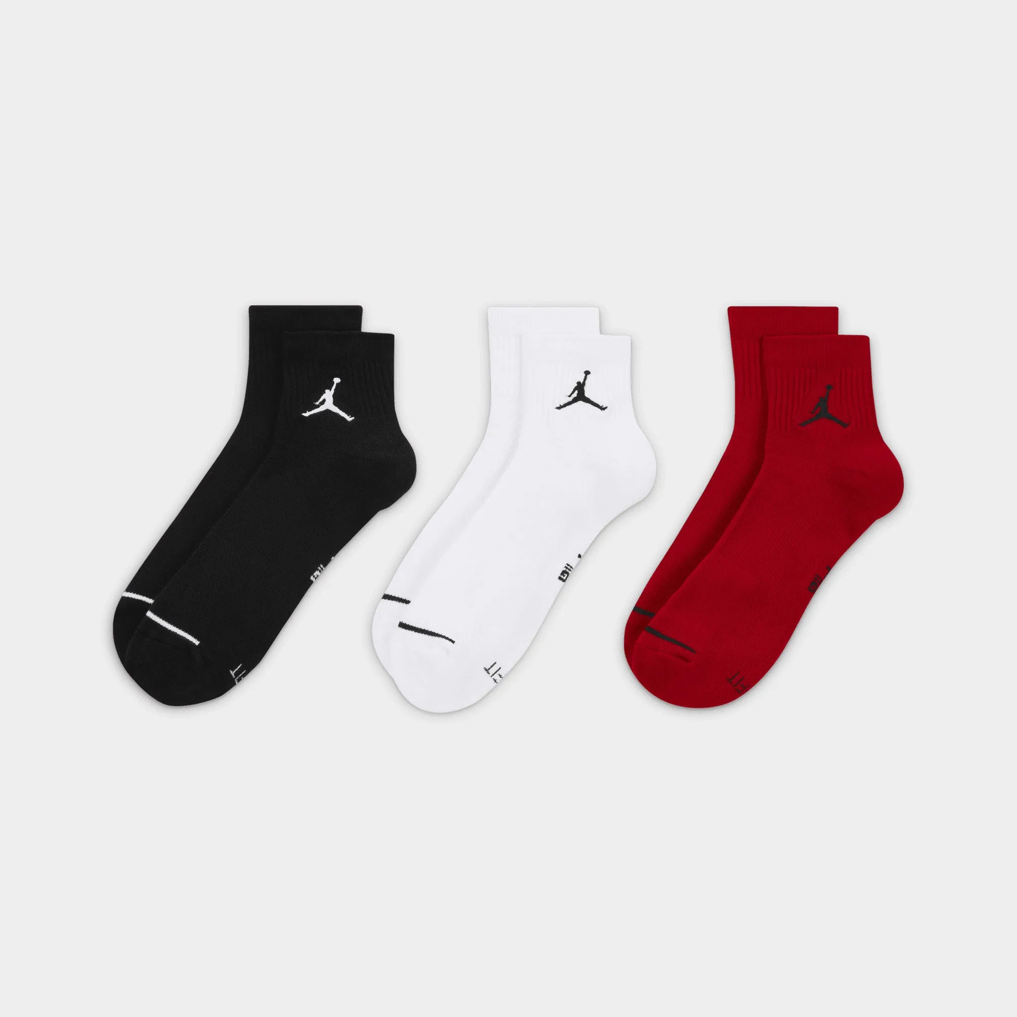 Jordan Everyday Max Quarter Ankle Socks - 3 Pack Black / White - Gym Red sold by JD Sports product image thumbnail 3