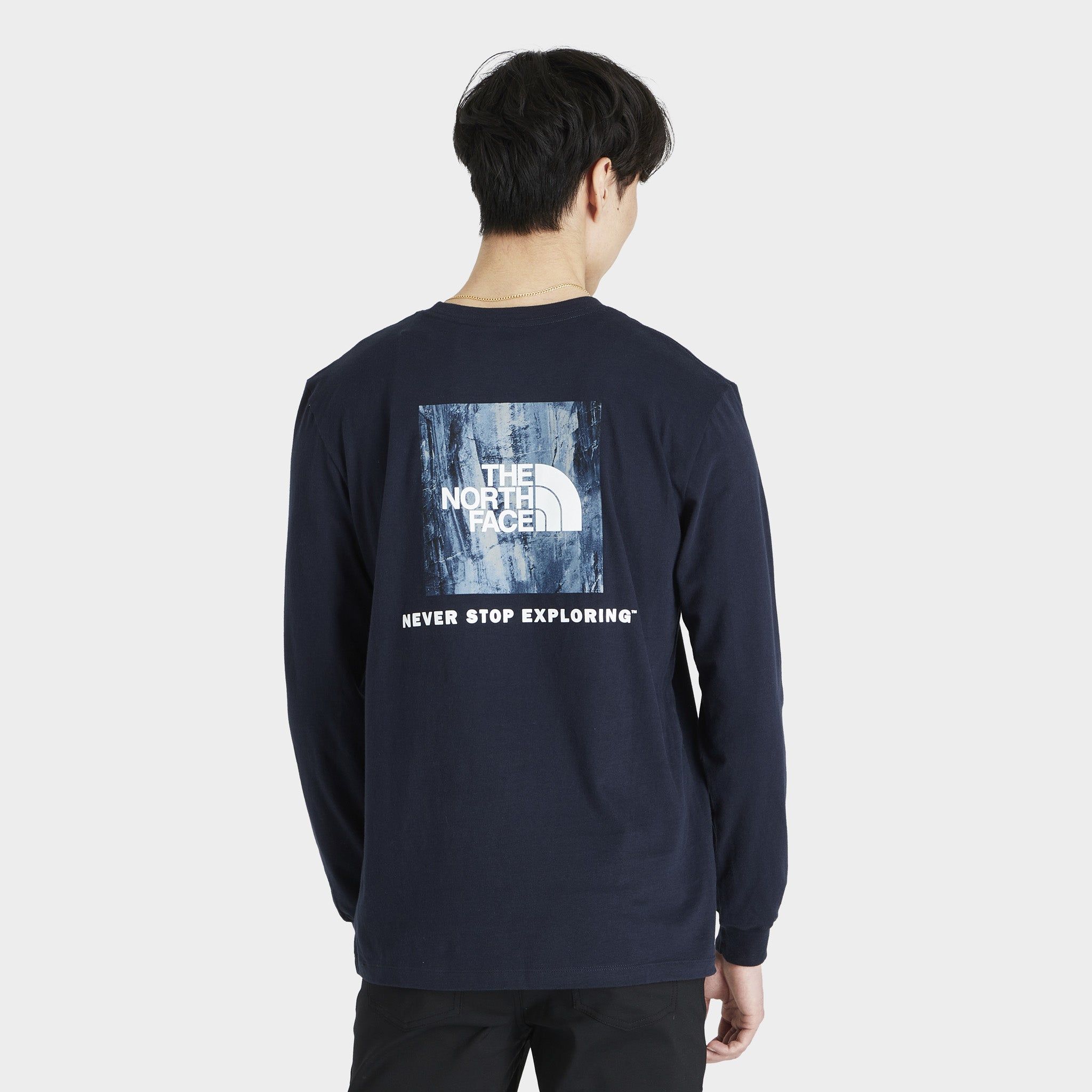 The North Face Box NSE Long Sleeve T-shirt Aviator Navy / Goblin Blue sold by JD Sports product image thumbnail 3