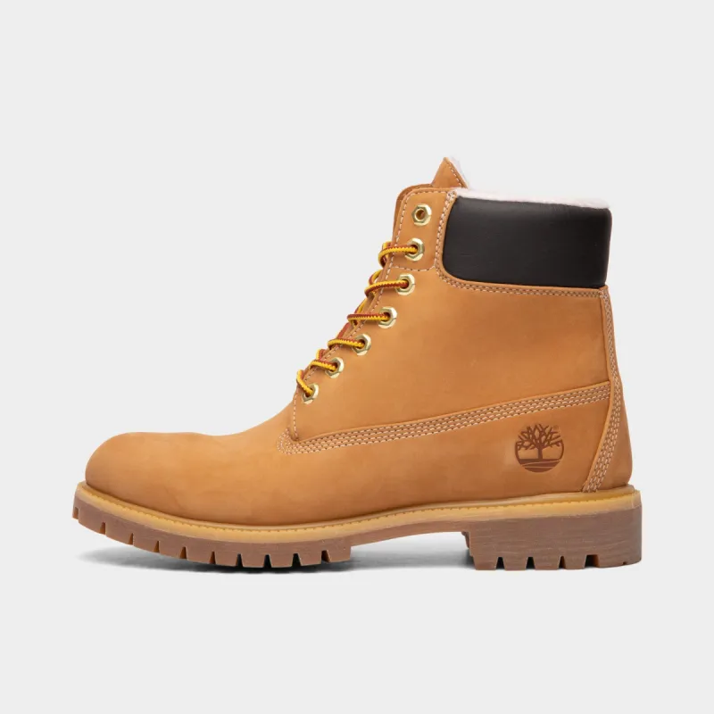 Timberland 6-Inch Premium Waterproof Lined Boot / Black Nubuck With Red sold by JD Sports