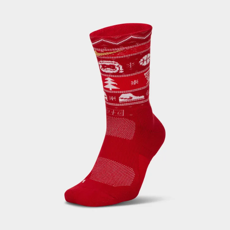 Nike Elite Christmas Crew Socks Gym Red / White - Club Gold sold by JD Sports