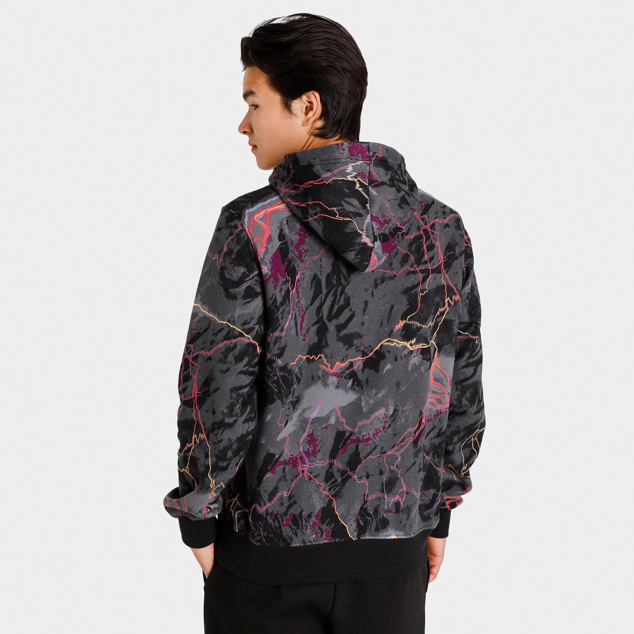 The North Face Allover Print Pullover Hoodie / Black Trail Glow Print sold by JD Sports product image thumbnail 2