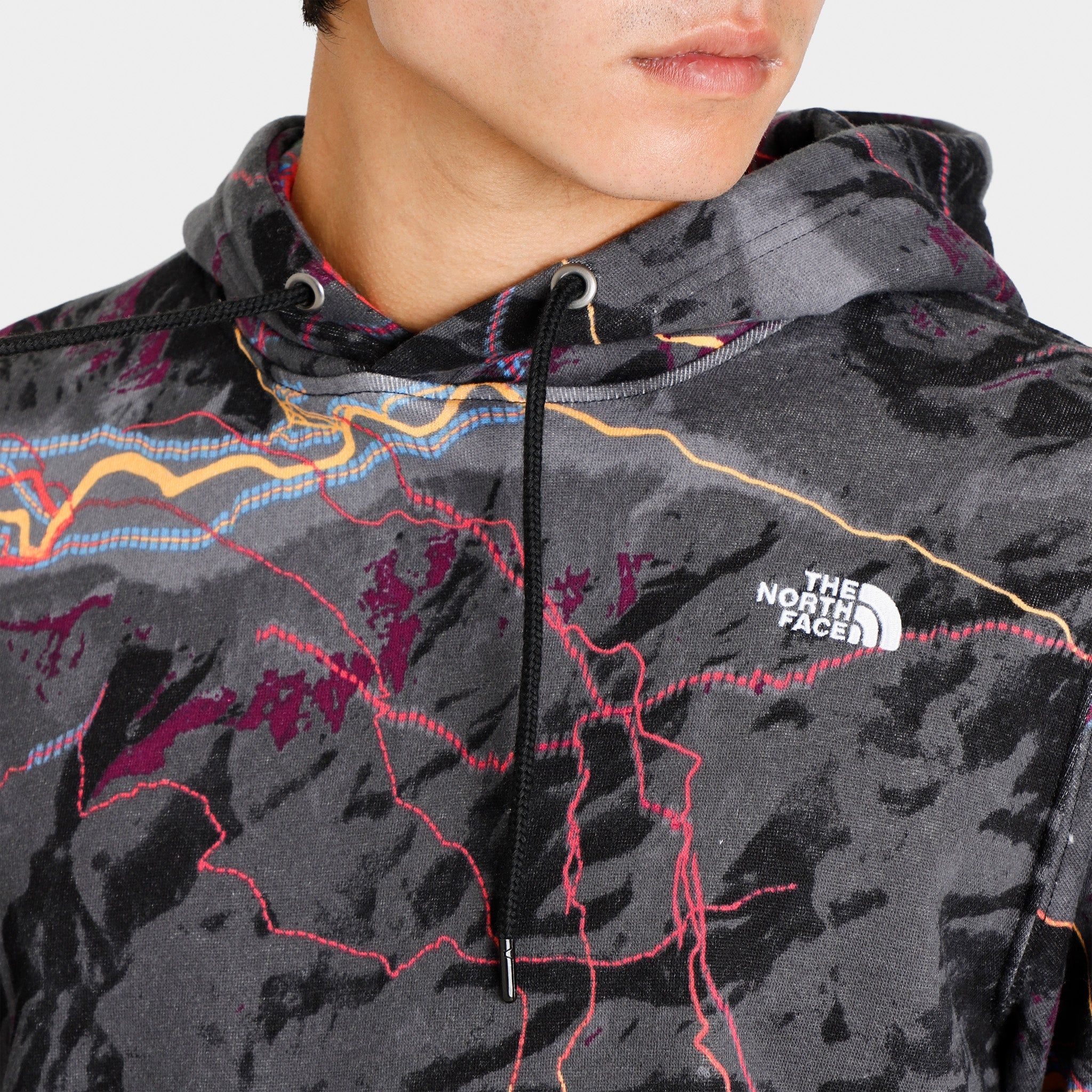The North Face Allover Print Pullover Hoodie / Black Trail Glow Print sold by JD Sports product image thumbnail 4