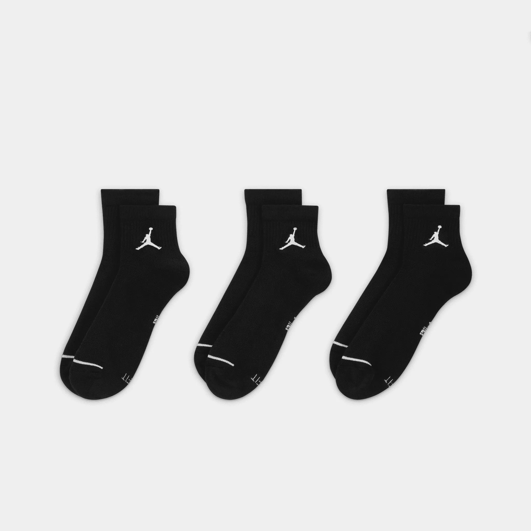 Jordan Everyday Max Quarter Ankle Socks - 3 Pack Black / Black sold by JD Sports product image thumbnail 3