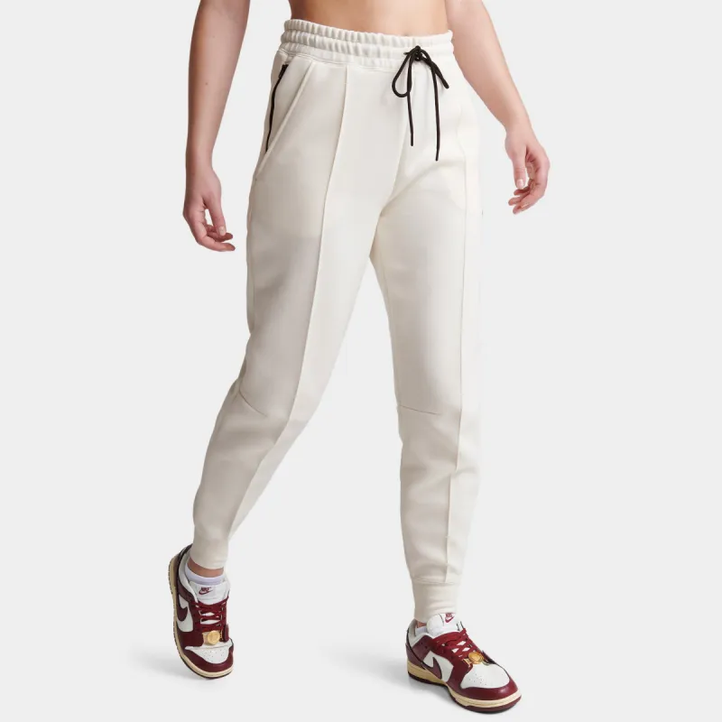 Nike Sportswear Women's Tech Fleece Mid-Rise Joggers Pale Ivory / Black sold by JD Sports