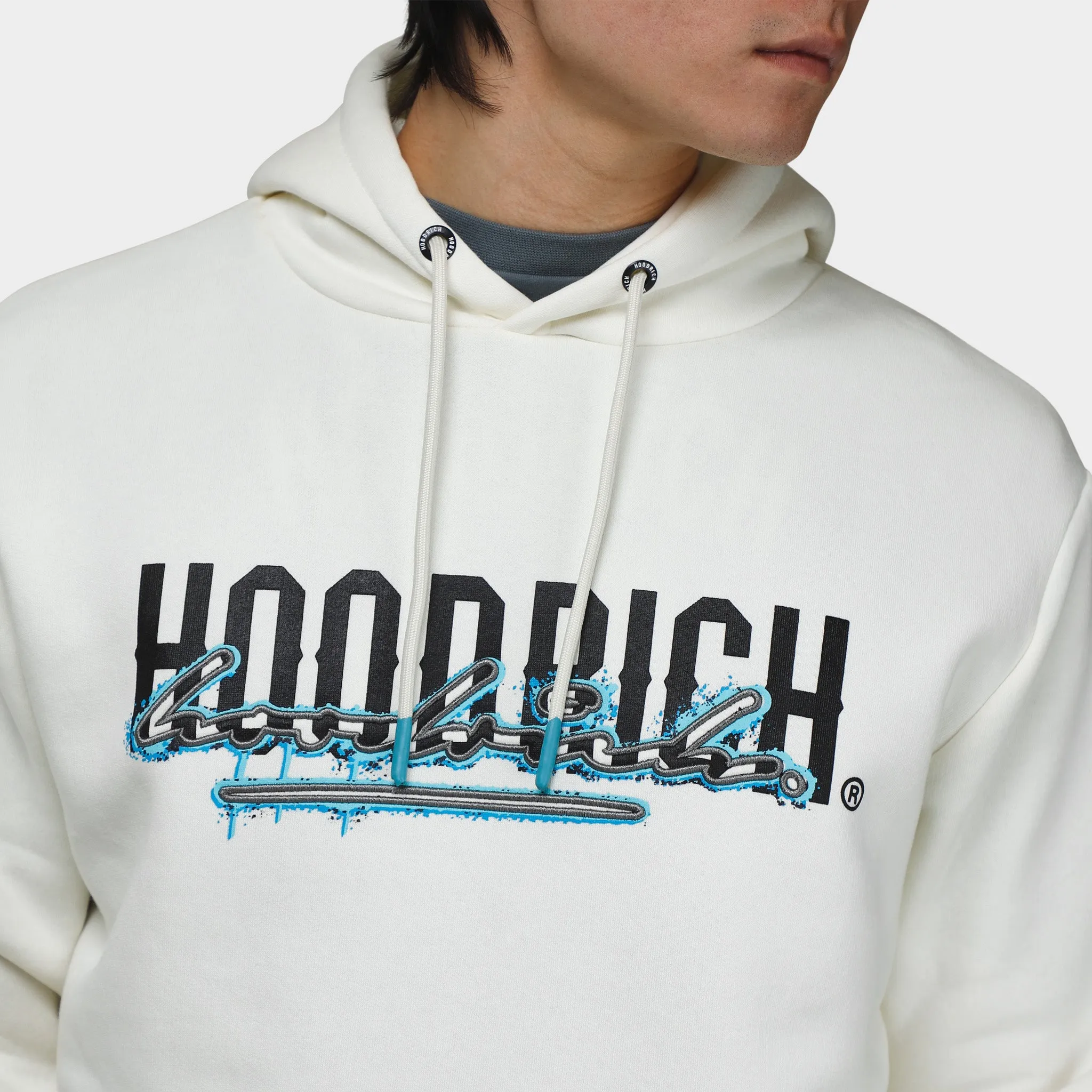Hoodrich Splatter Pullover Hoodie Blanc De Blanc / Black - Radiance Blue sold by JD Sports product image thumbnail 4