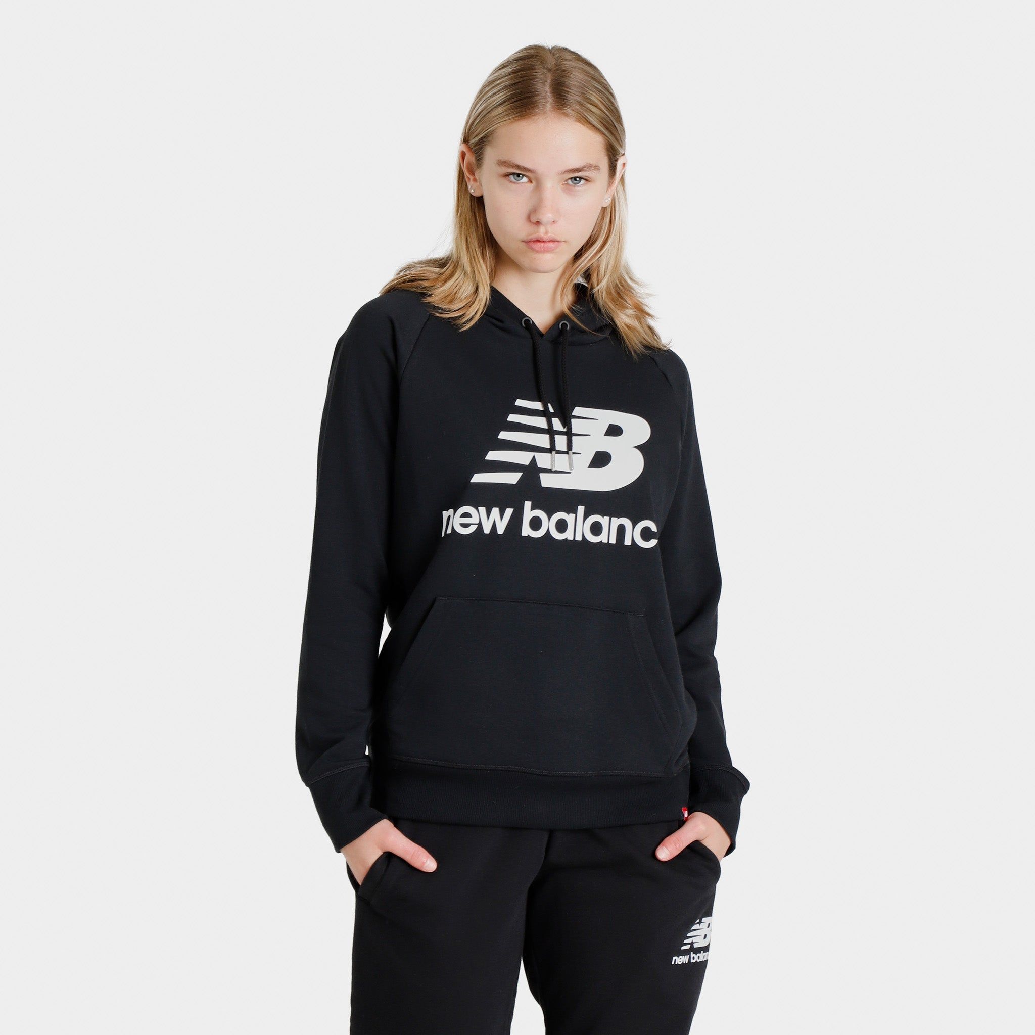 New Balance Women’s Essentials Stacked Pullover Hoodie / Black sold by JD Sports
