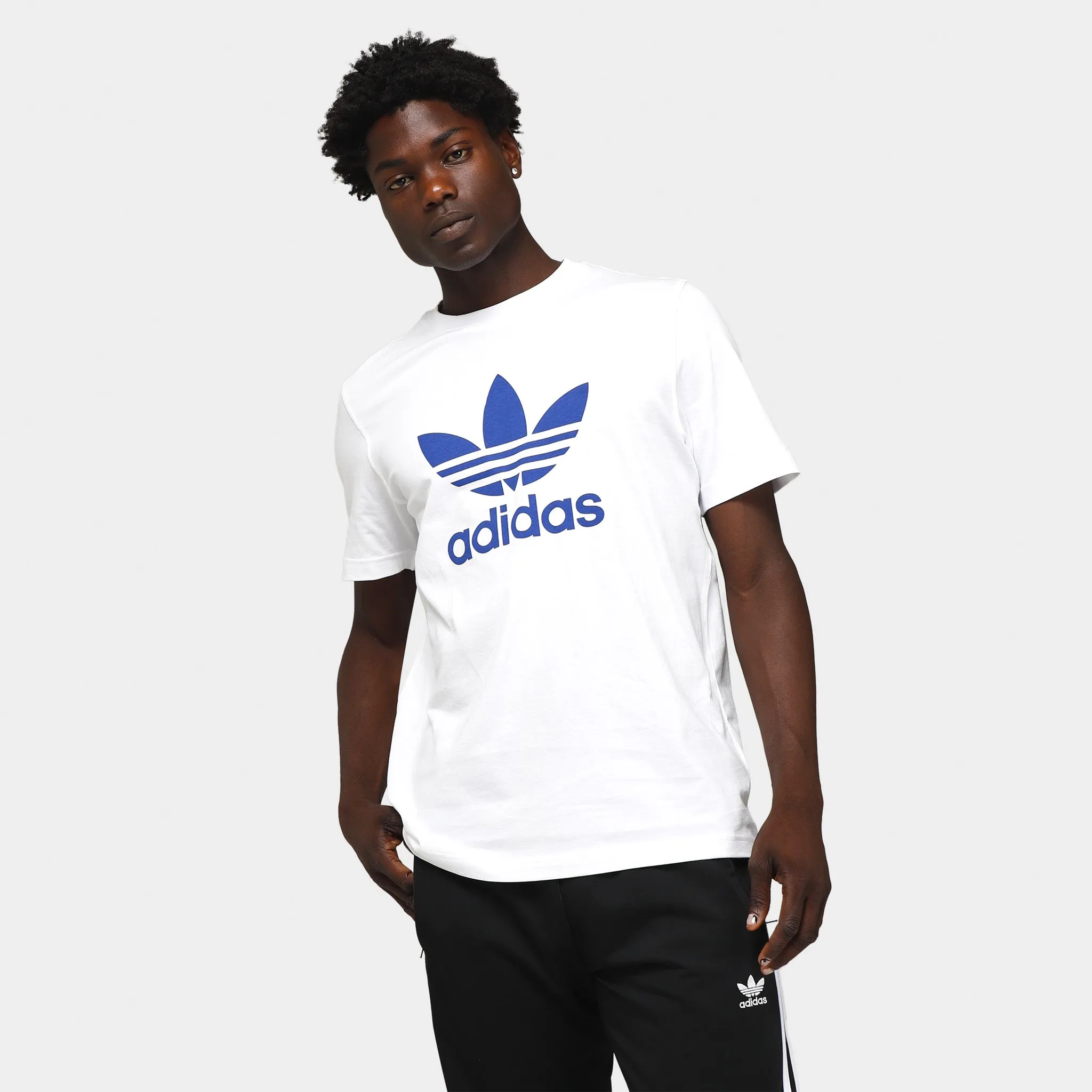 adidas Originals Adicolor Classics Trefoil T-shirt White / Semi Lucid Blue sold by JD Sports