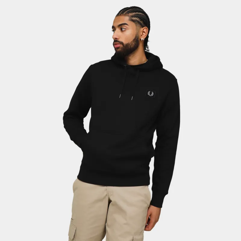 Fred Perry Patch Pullover Hoodie / Black sold by JD Sports