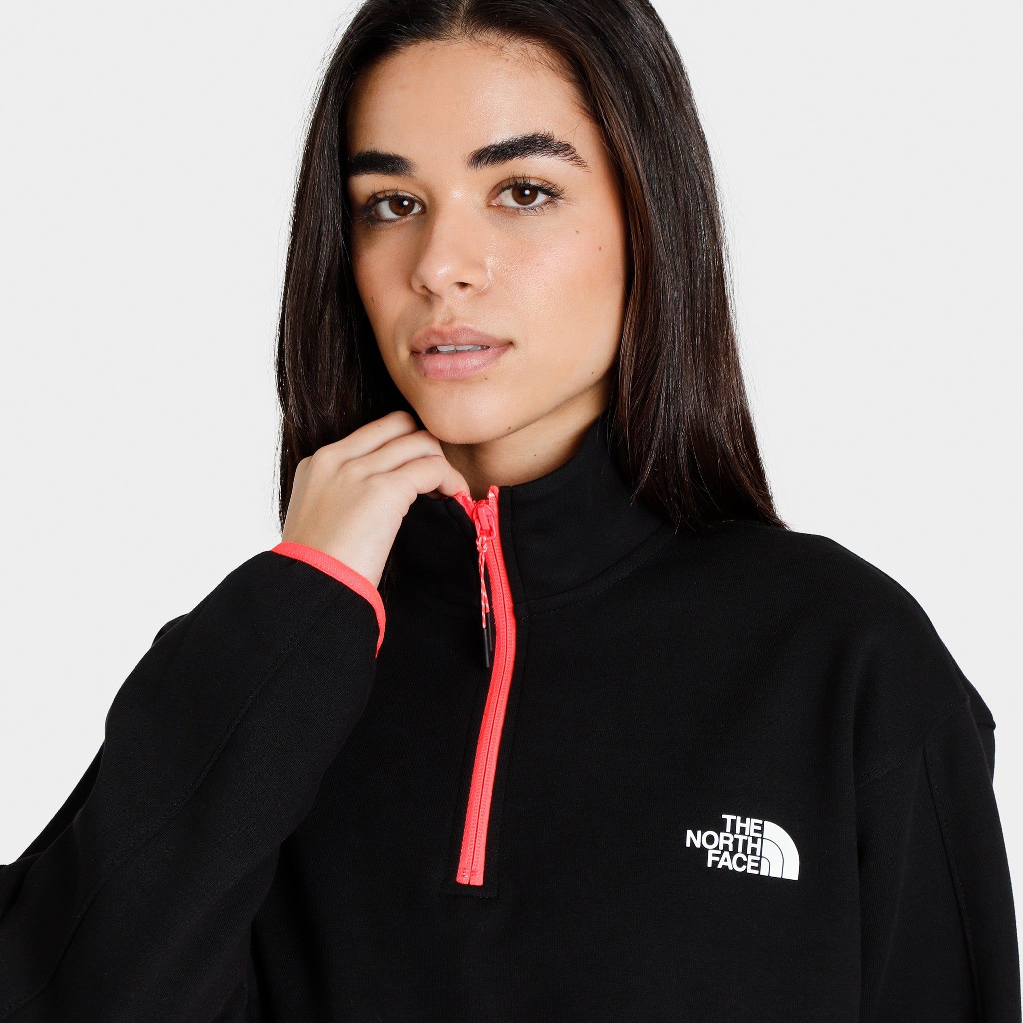 The North Face Women's TNF™ Tech Quarter Zip Black / Brilliant Coral sold by JD Sports product image thumbnail 3