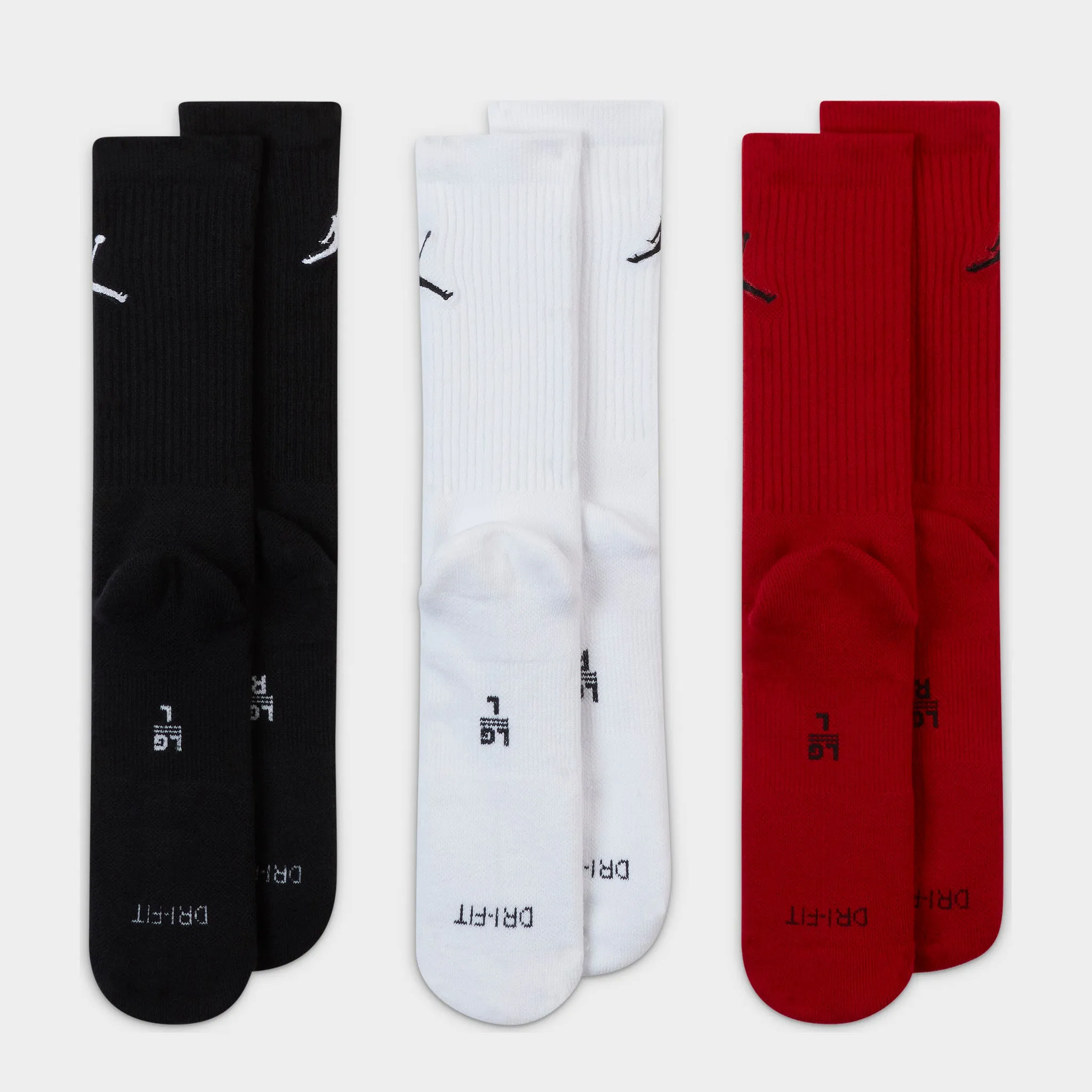 Jordan Everyday Max Crew Socks (3 Pack) Black / White - Gym Red sold by JD Sports product image thumbnail 2