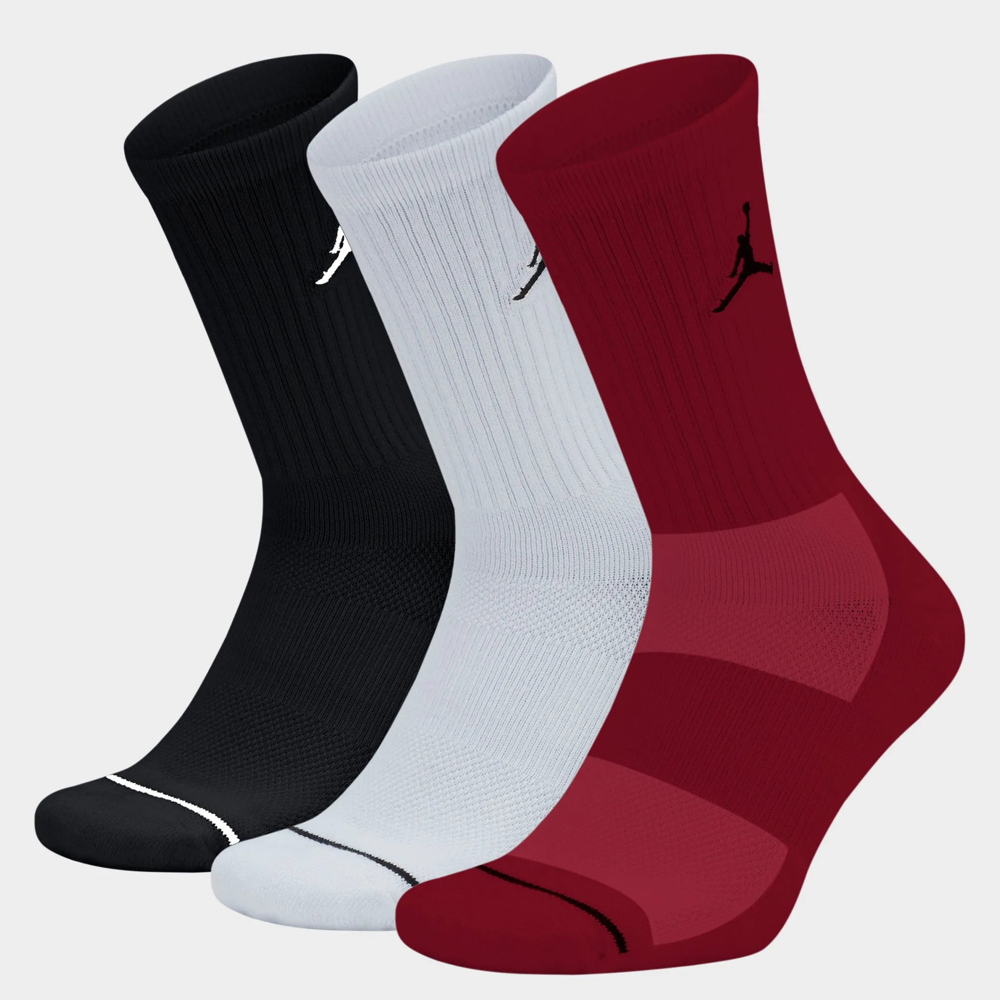 Jordan Everyday Max Crew Socks (3 Pack) Black / White - Gym Red sold by JD Sports product image thumbnail 4
