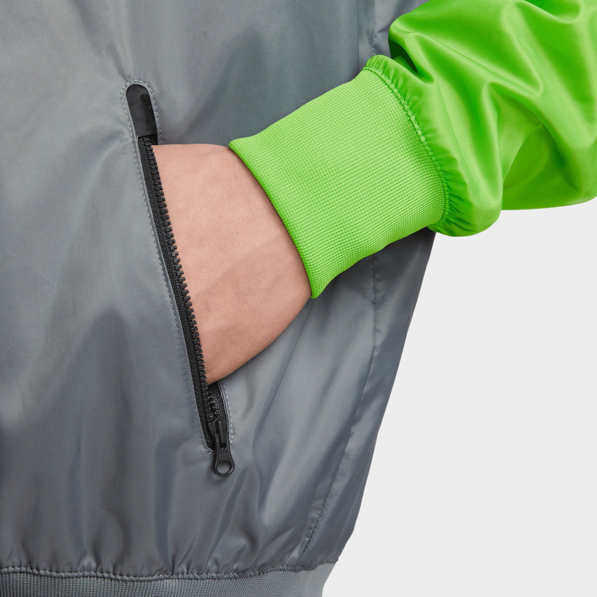 Nike Sportswear Windrunner Hooded Jacket Cool Grey / Anthracite - Action Green sold by JD Sports product image thumbnail 5