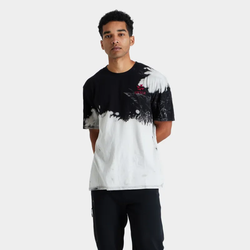 SikSilk x Steve Aoki Oversized Bleach Wash Oversized T-shirt Black / White made by JD Sports