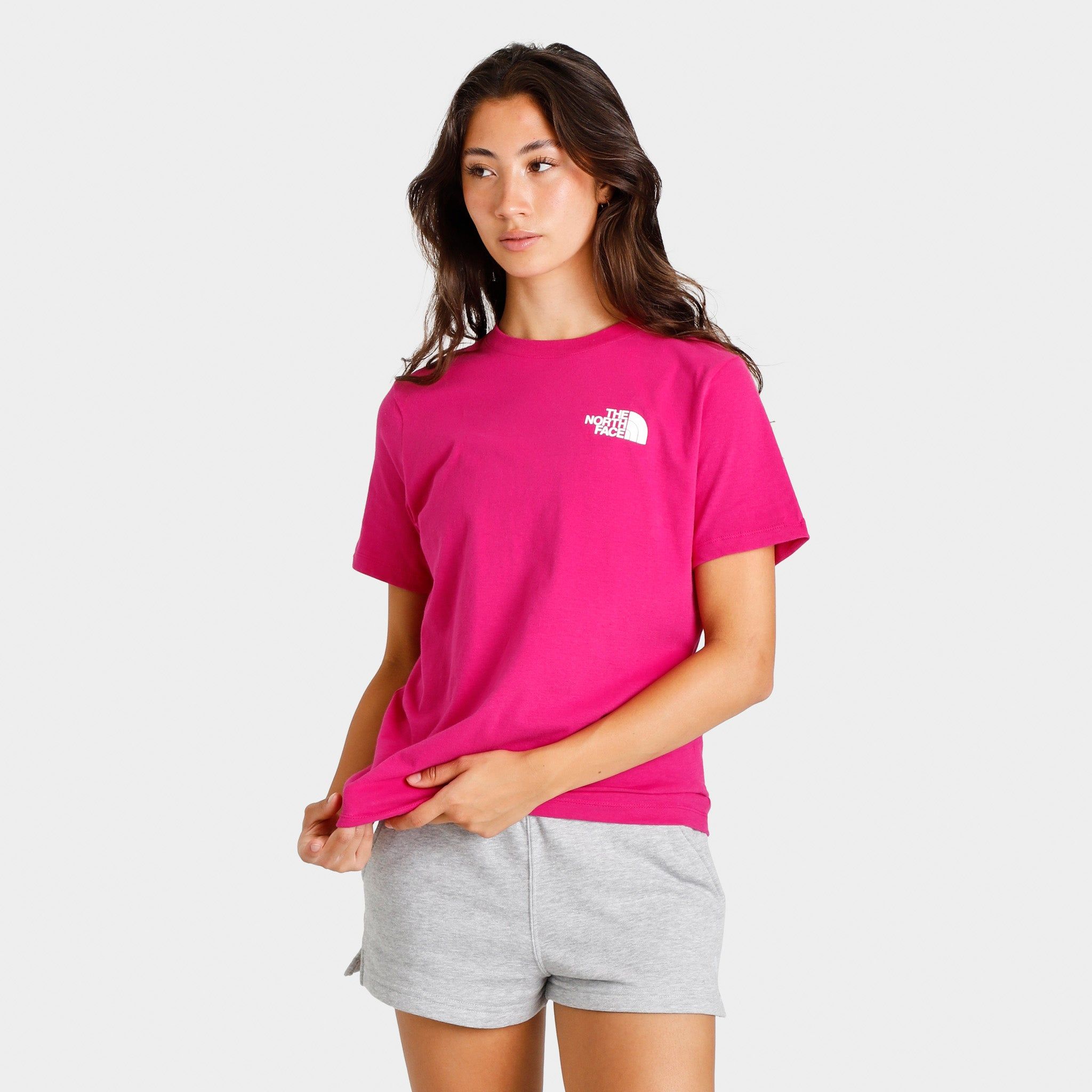 The North Face Women’s Box NSE T-shirt Fuschia Pink / Fushia Pink sold by JD Sports