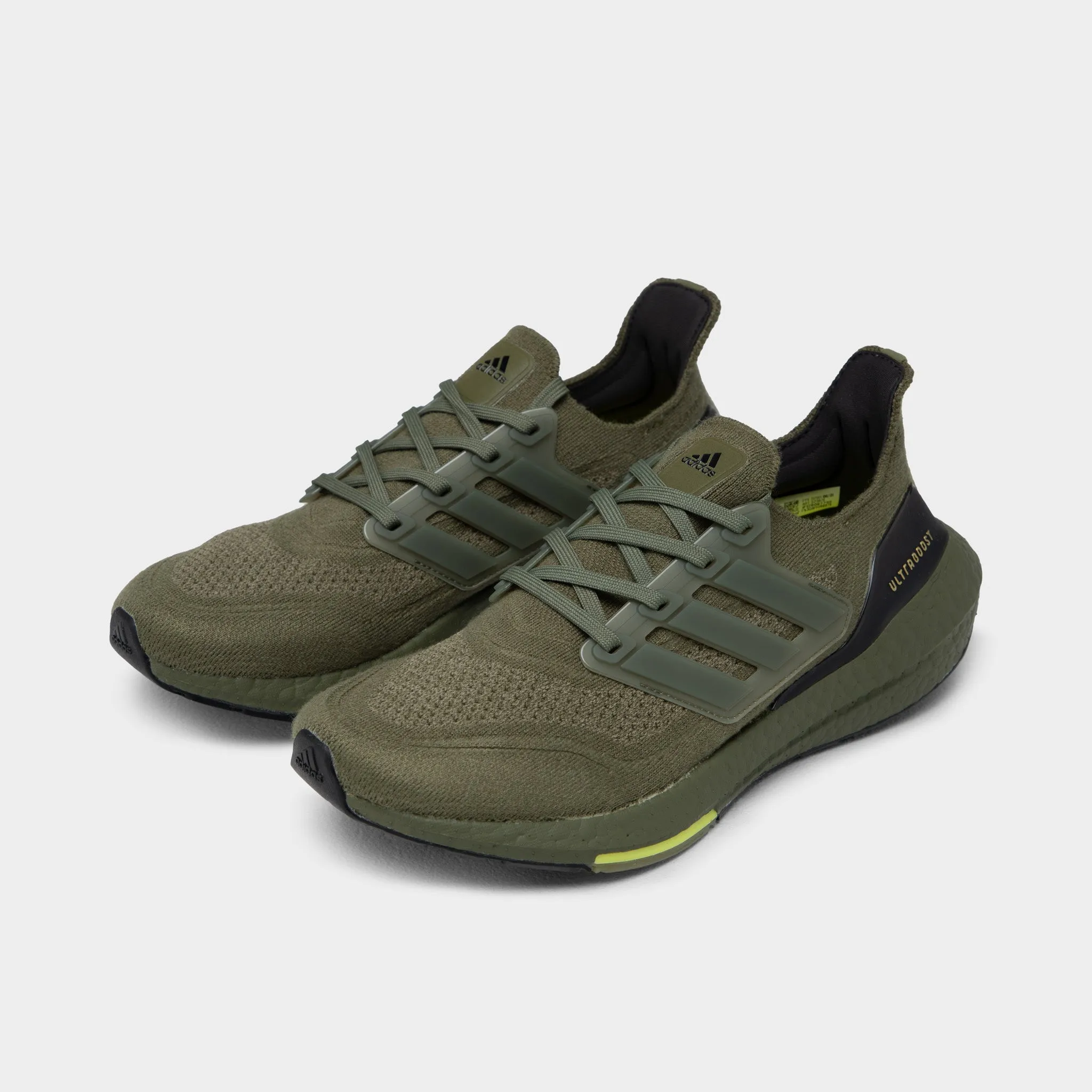 adidas Ultraboost 21 Focus Olive / Focus Olive - Acid Yellow sold by JD Sports product image thumbnail 2