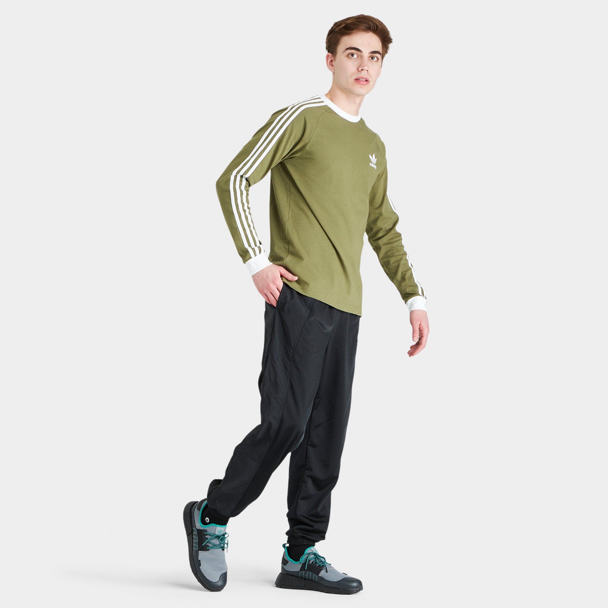 adidas Originals Adicolor Classics Three Stripes Long Sleeve T-shirt / Focus Olive sold by JD Sports product image thumbnail 5