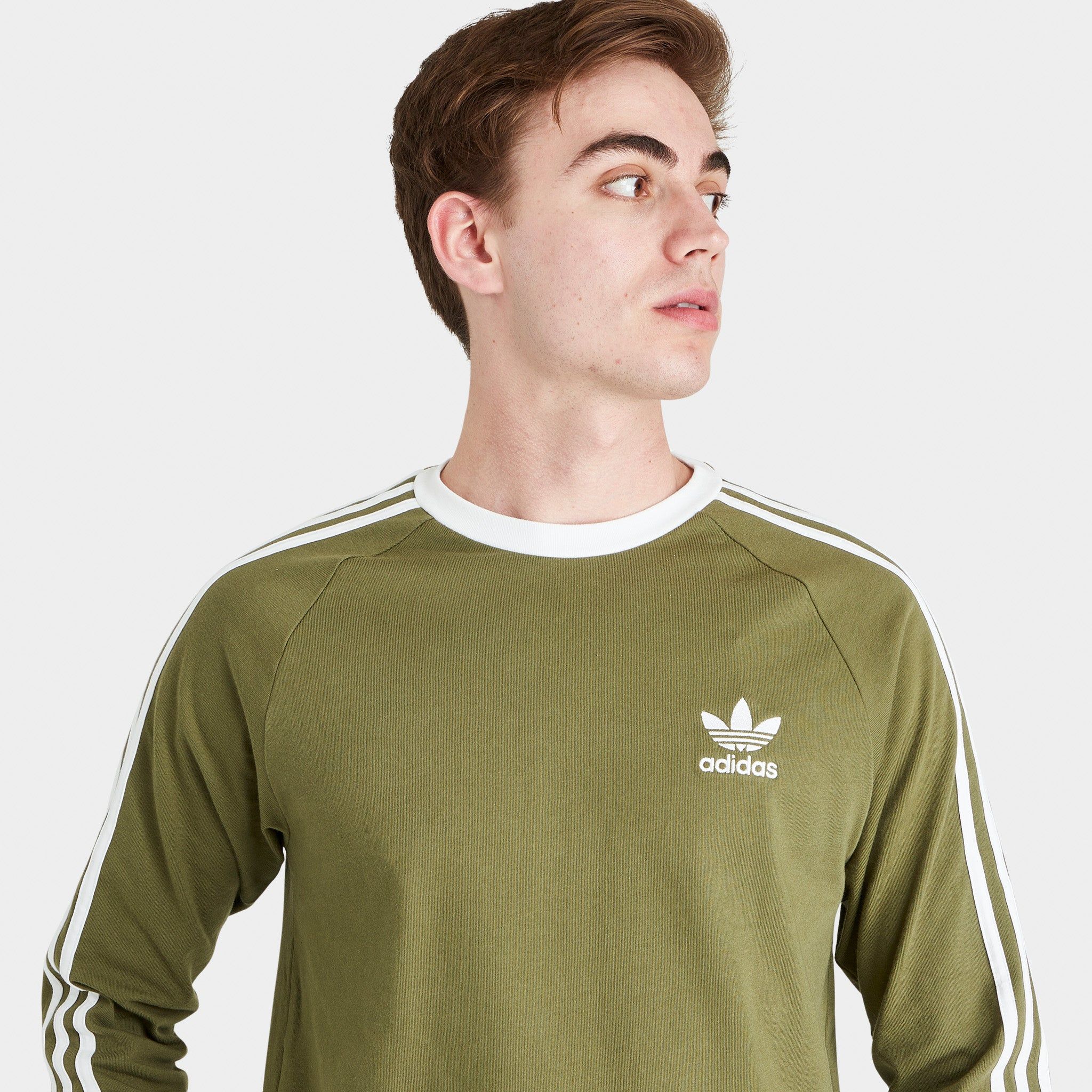 adidas Originals Adicolor Classics Three Stripes Long Sleeve T-shirt / Focus Olive sold by JD Sports product image thumbnail 4