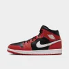 Jordan 1 Mid Black / White - Gym Red sold by JD Sports
