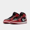 Jordan 1 Mid Black / White - Gym Red sold by JD Sports