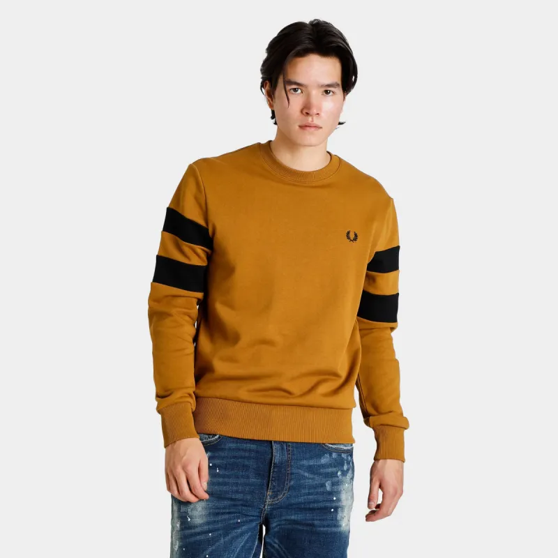 Fred Perry Tipped Sleeve Sweatshirt / Dark Caramel sold by JD Sports