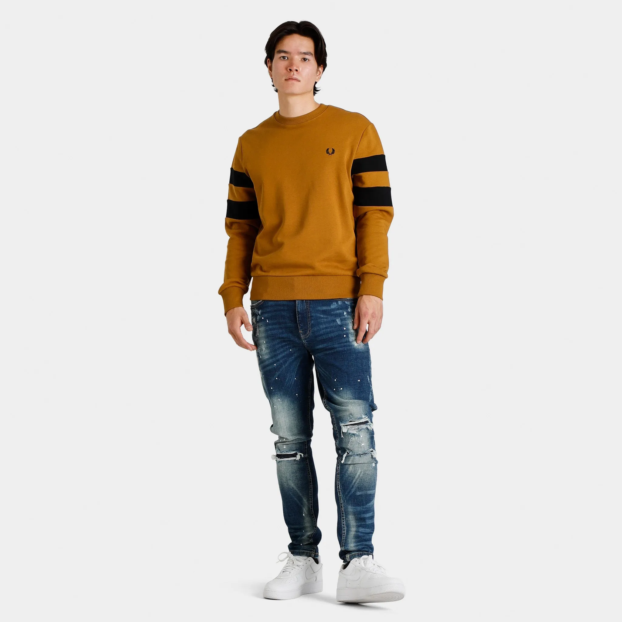 Fred Perry Tipped Sleeve Sweatshirt / Dark Caramel sold by JD Sports product image thumbnail 5