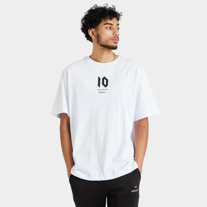 SikSilk x Messi Oversized Logo T-shirt / White sold by JD Sports