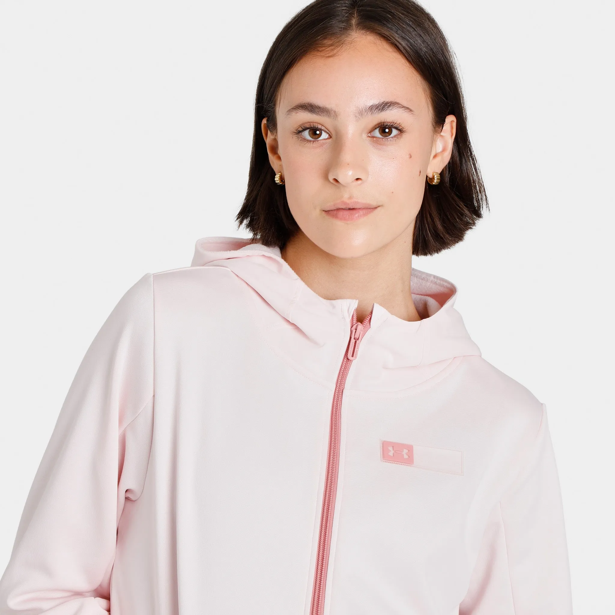 Under Armour Women's Armour Mixed Media Half Zip Hoodie / Pink sold by JD Sports product image thumbnail 5