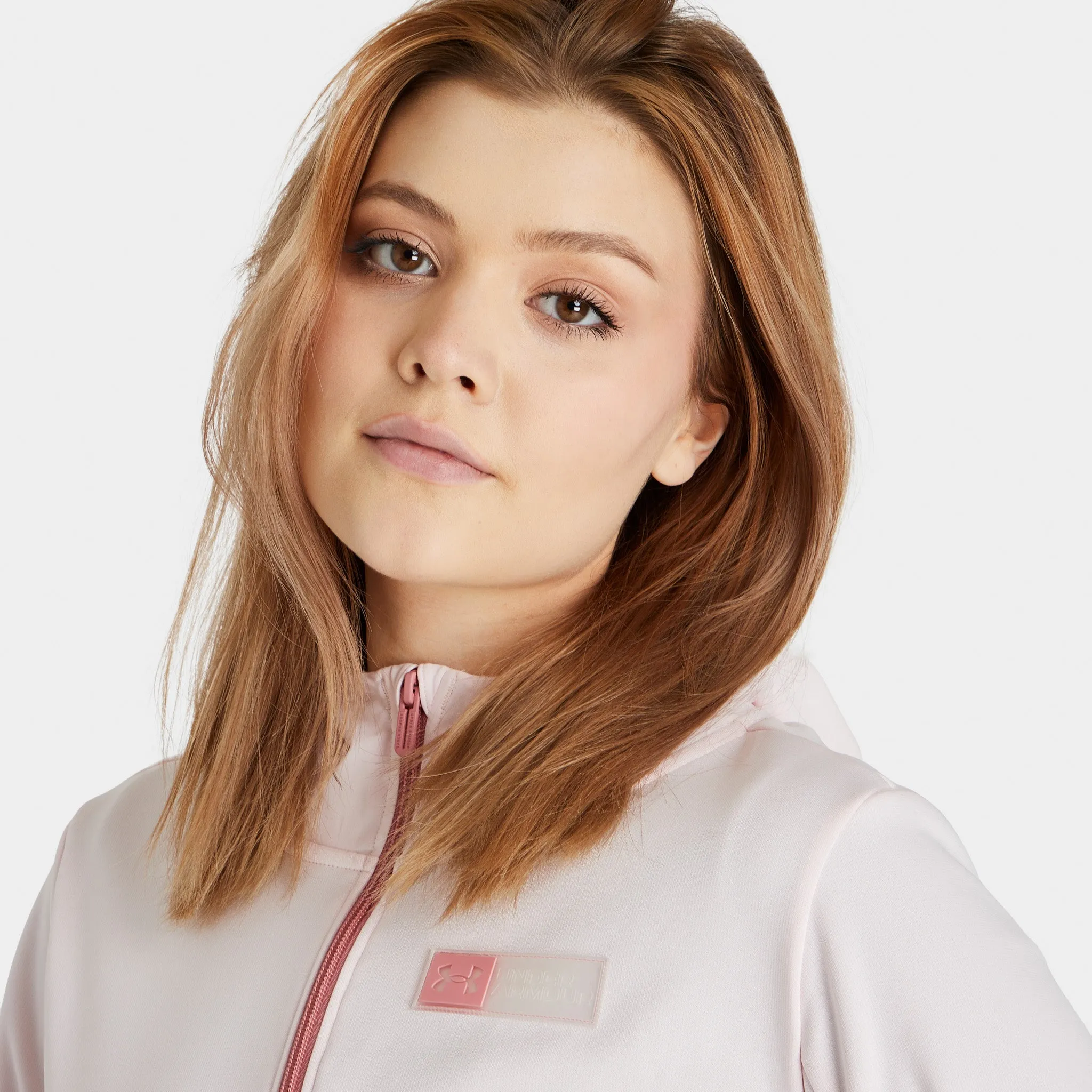 Under Armour Women's Armour Mixed Media Half Zip Hoodie / Pink sold by JD Sports product image thumbnail 2