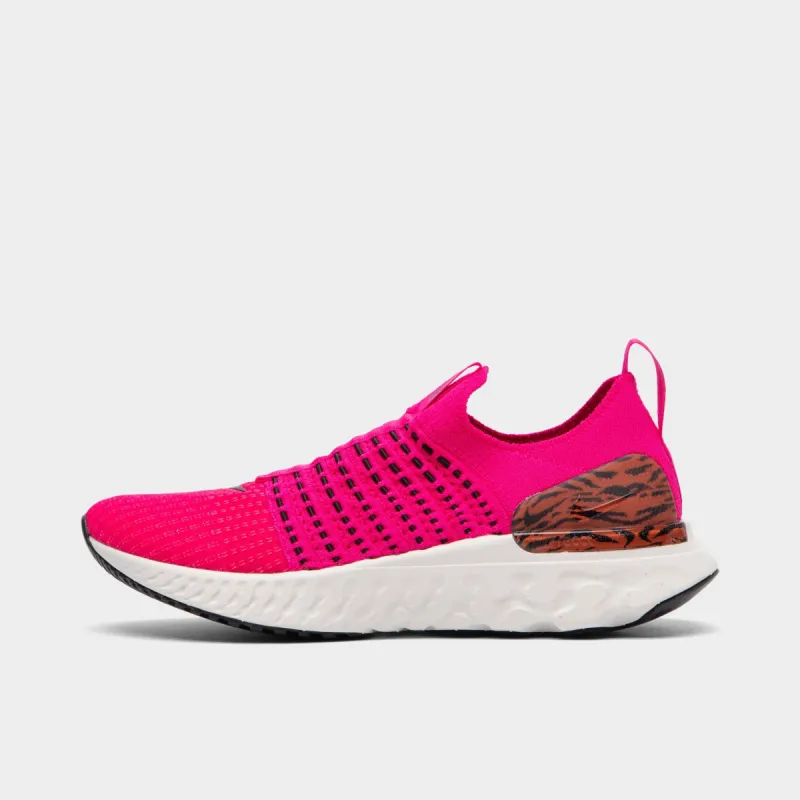 Nike Women’s React Phantom Run Flyknit 2 Pink Prime / Black - Phantom sold by JD Sports