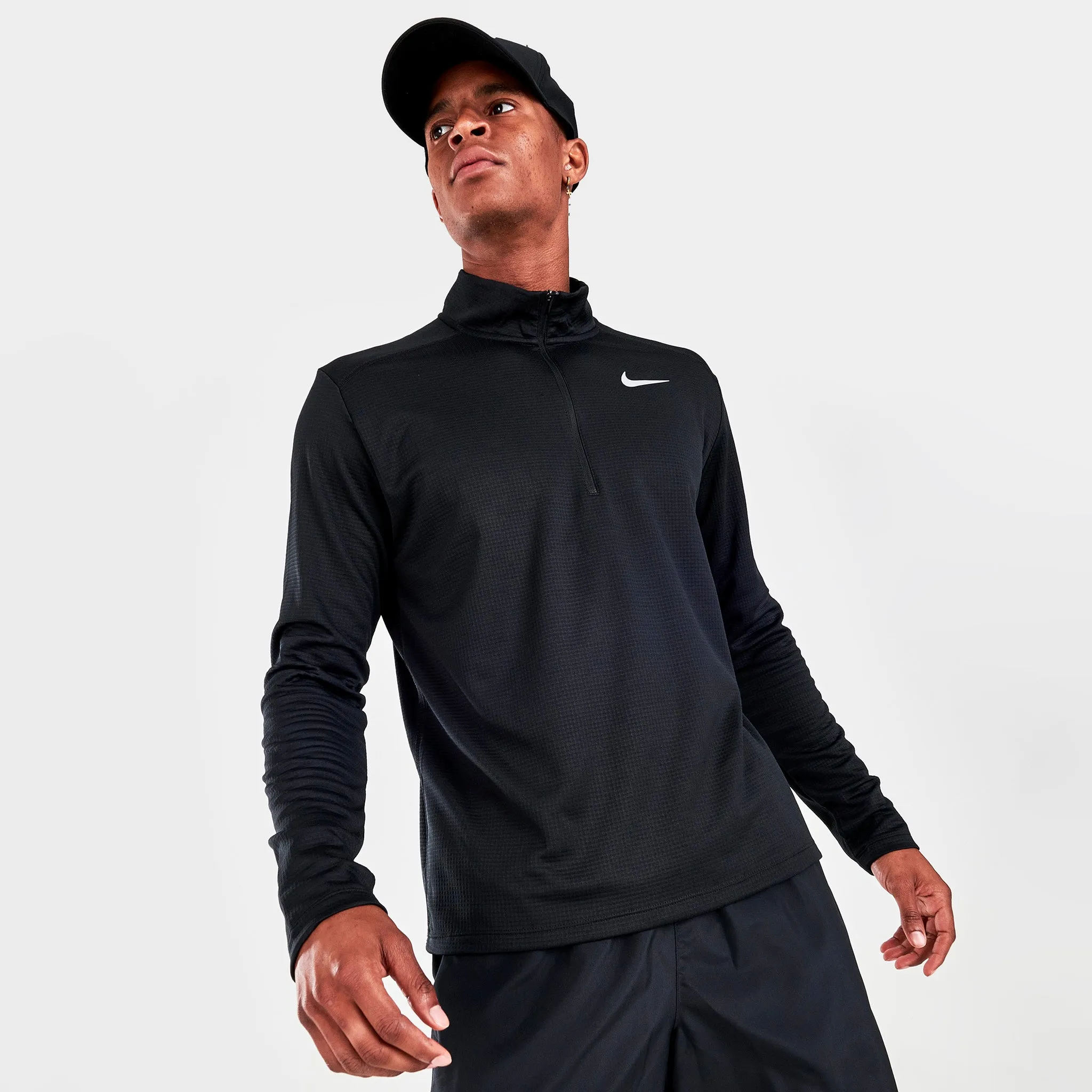 Nike Pacer Half-Zip Running Shirt Black / Black - Reflective Silver sold by JD Sports