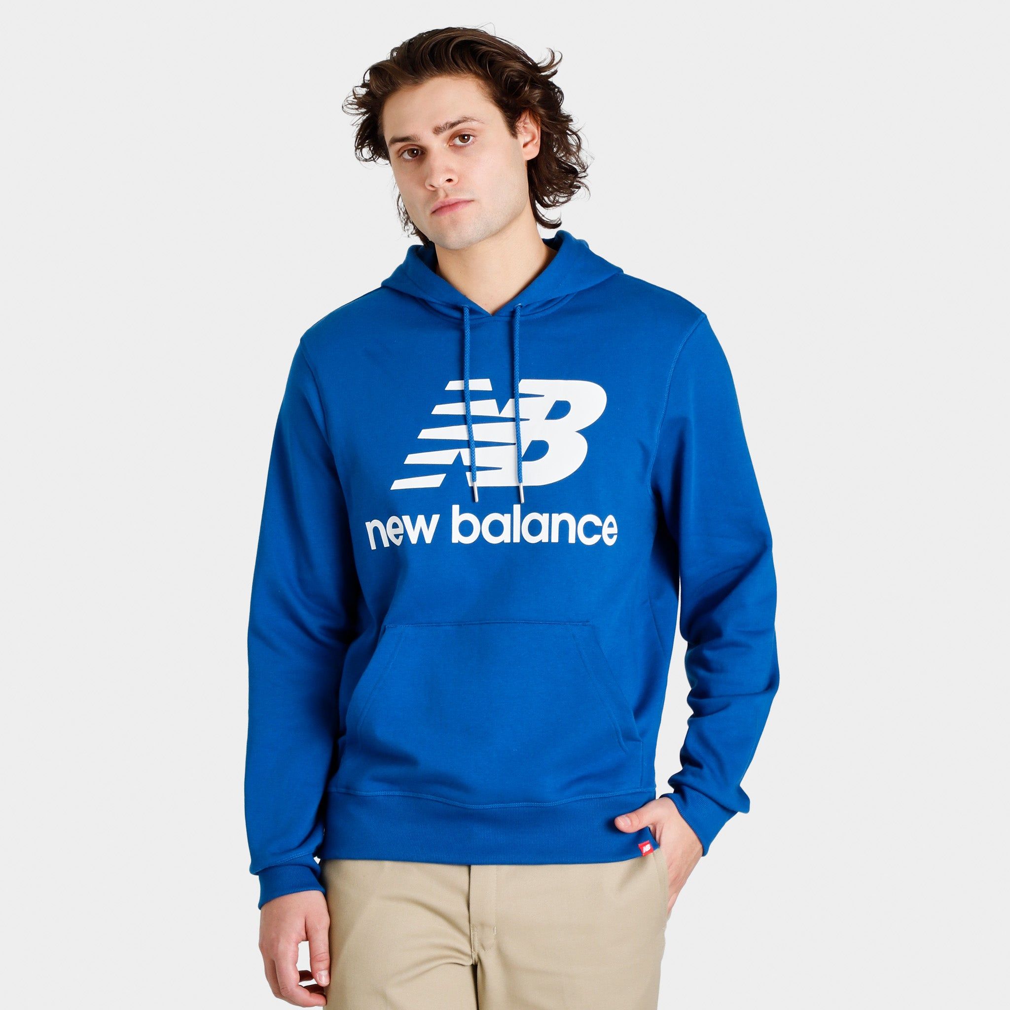 New Balance Essential Stacked Pullover Hoodie / Blue Groove sold by JD Sports