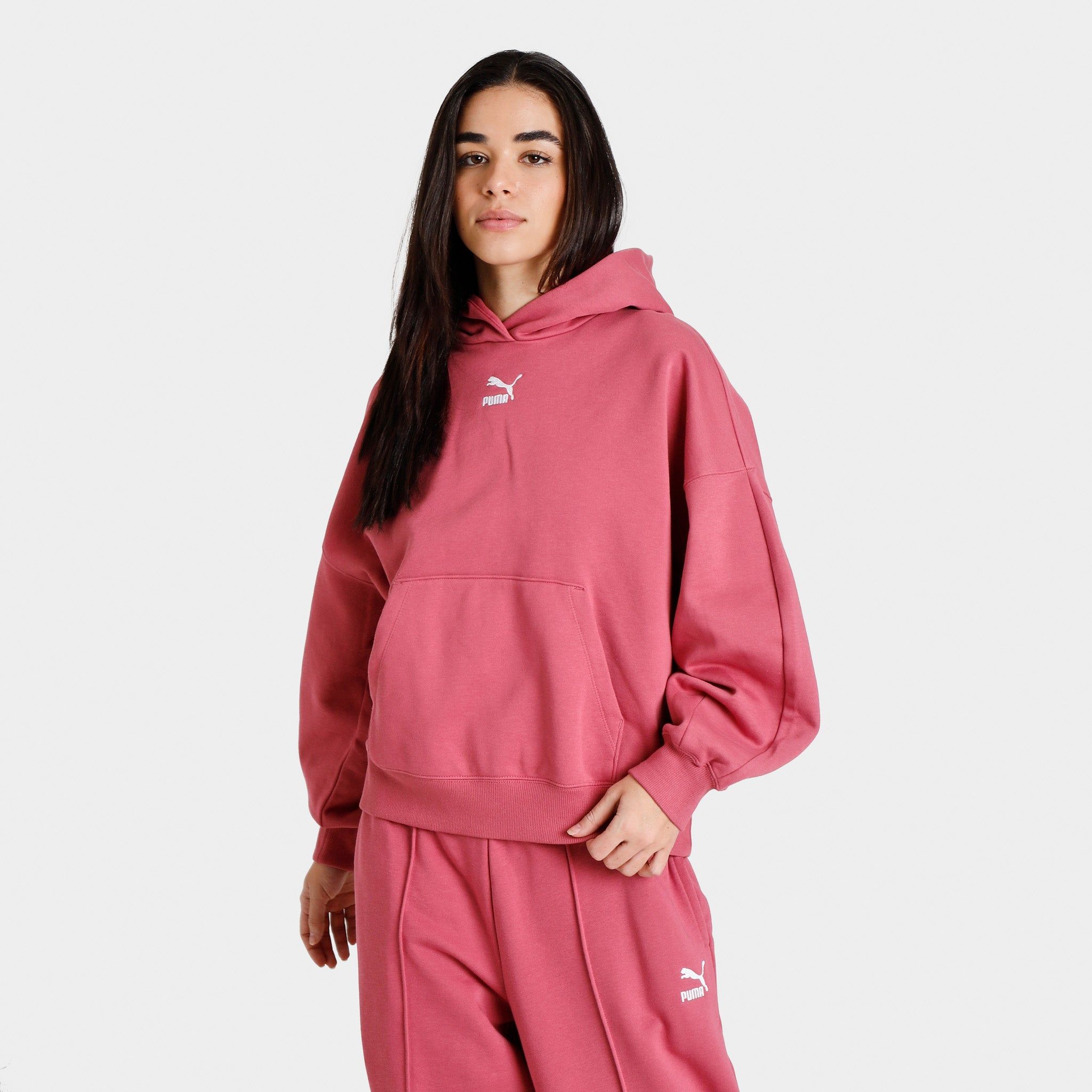 Puma Women's Classics Oversized Pullover Hoodie / Dusty Orchid sold by JD Sports